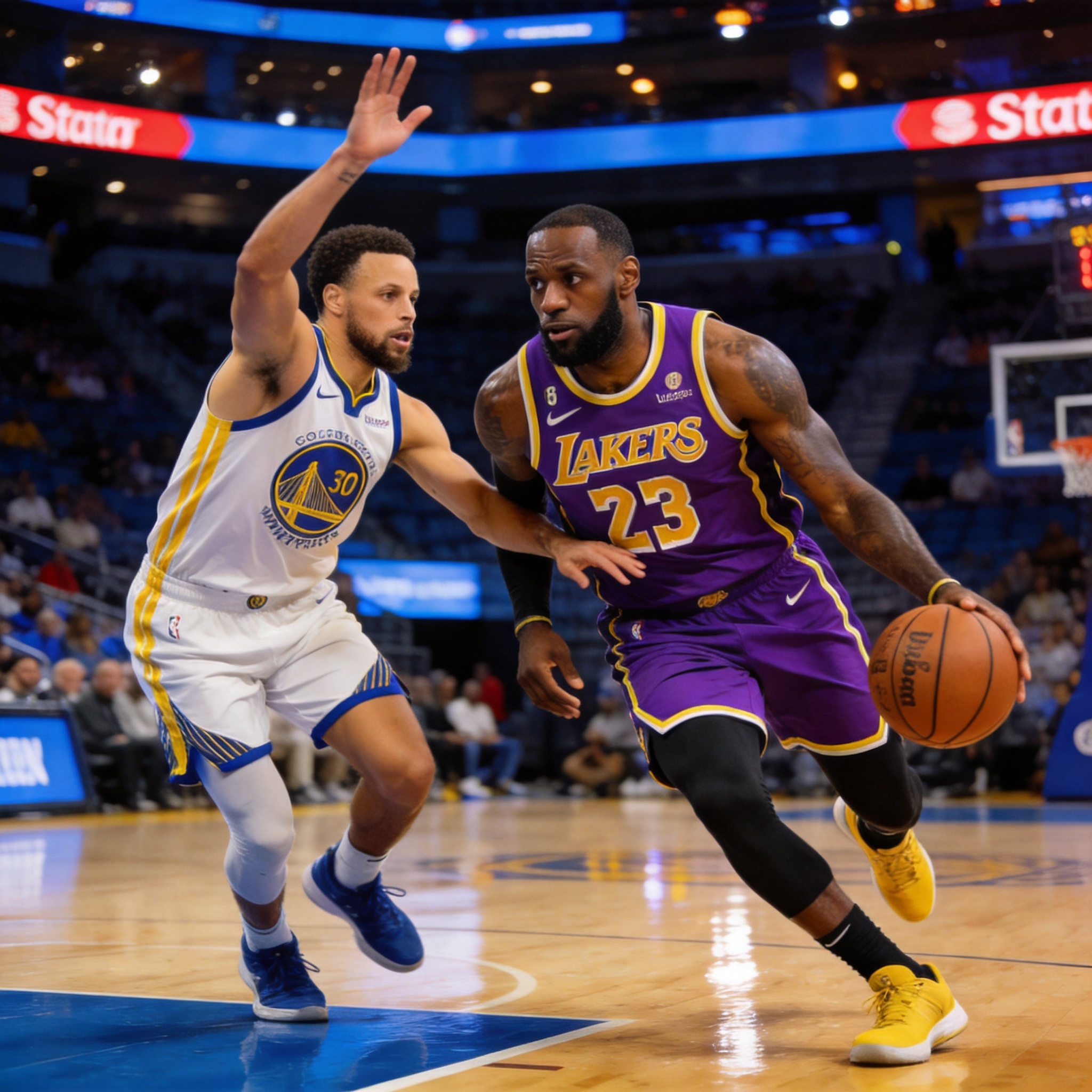 NBA湖人vs勇士詹姆斯与库里对决